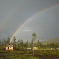 Радуга над базой. Река Энач